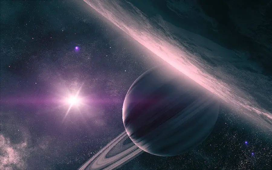 New Wallpaper with a Special and Cool Design of the Solar System and the Planet Uranus