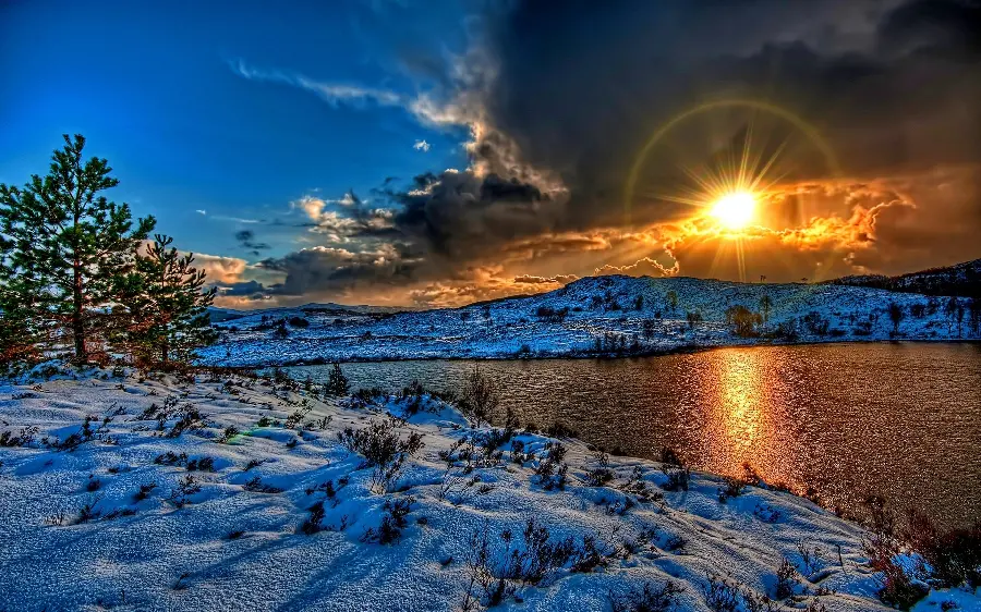 The latest background of the fantastic winter nature landscape