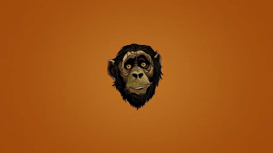 Minimalist monkey image for sticker pack design