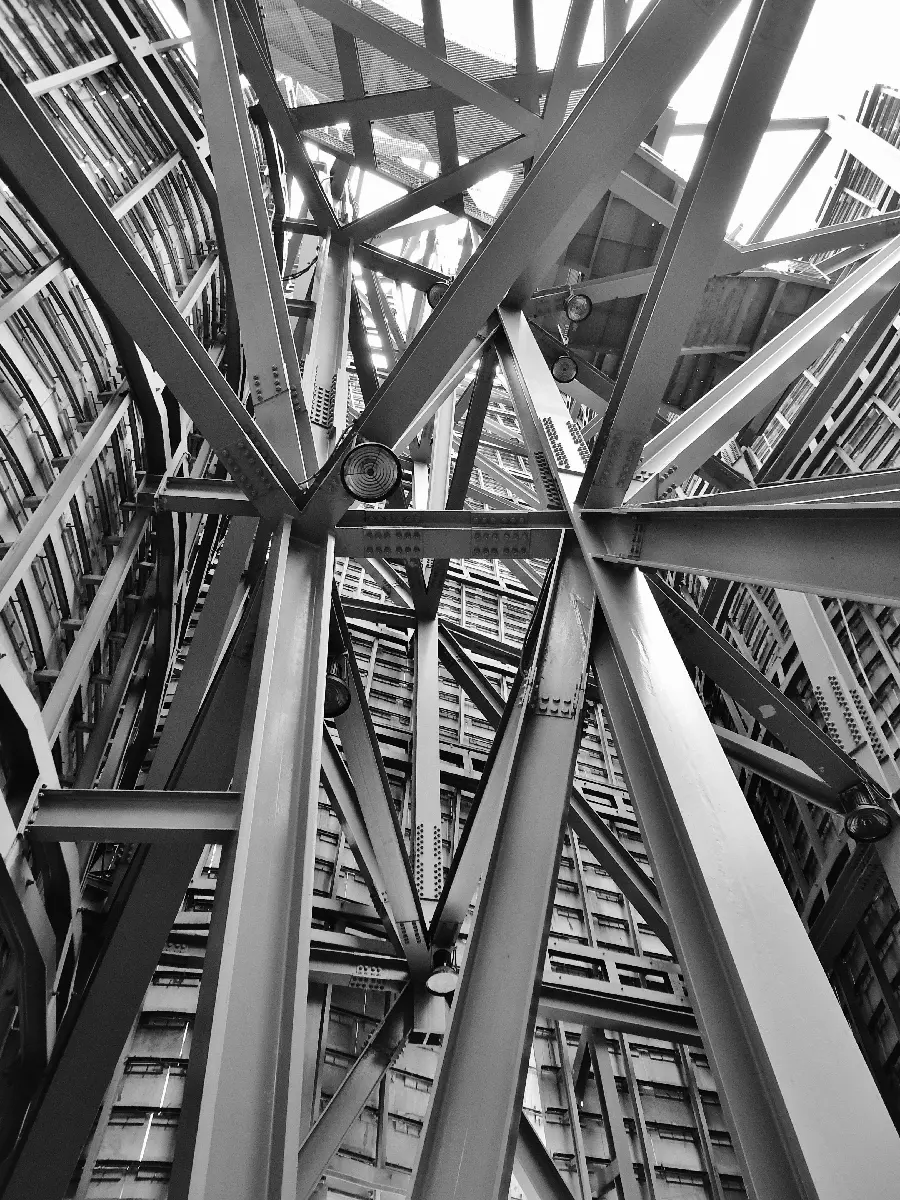 High quality photo of giant steel buildingm with advanced technology