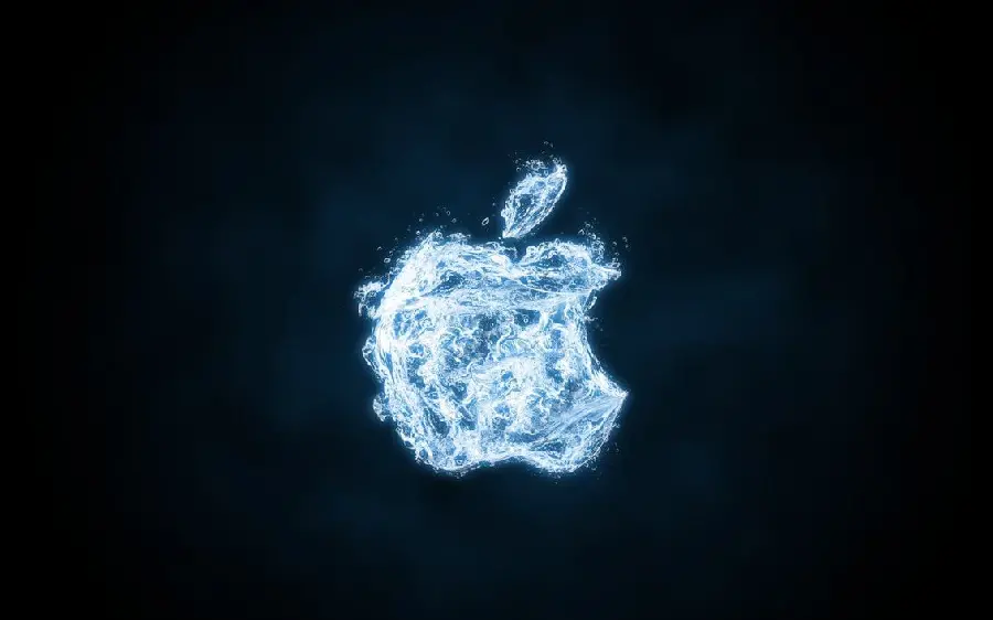 Cool Apple Logo Wallpaper Created Symbolically with Cool Water