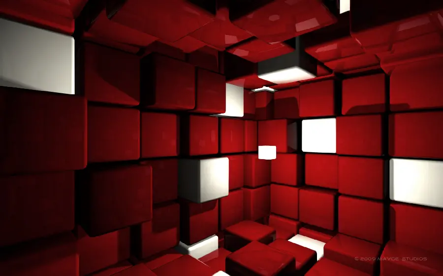 3D graphic wallpaper with a cube design