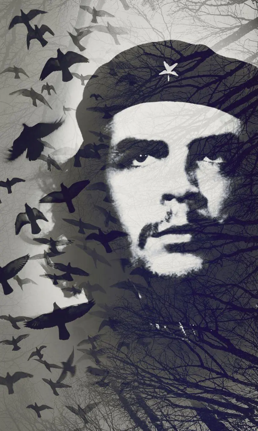 Old and black and white image of the main character of the Cuban revolution Ernesto Che Guevara