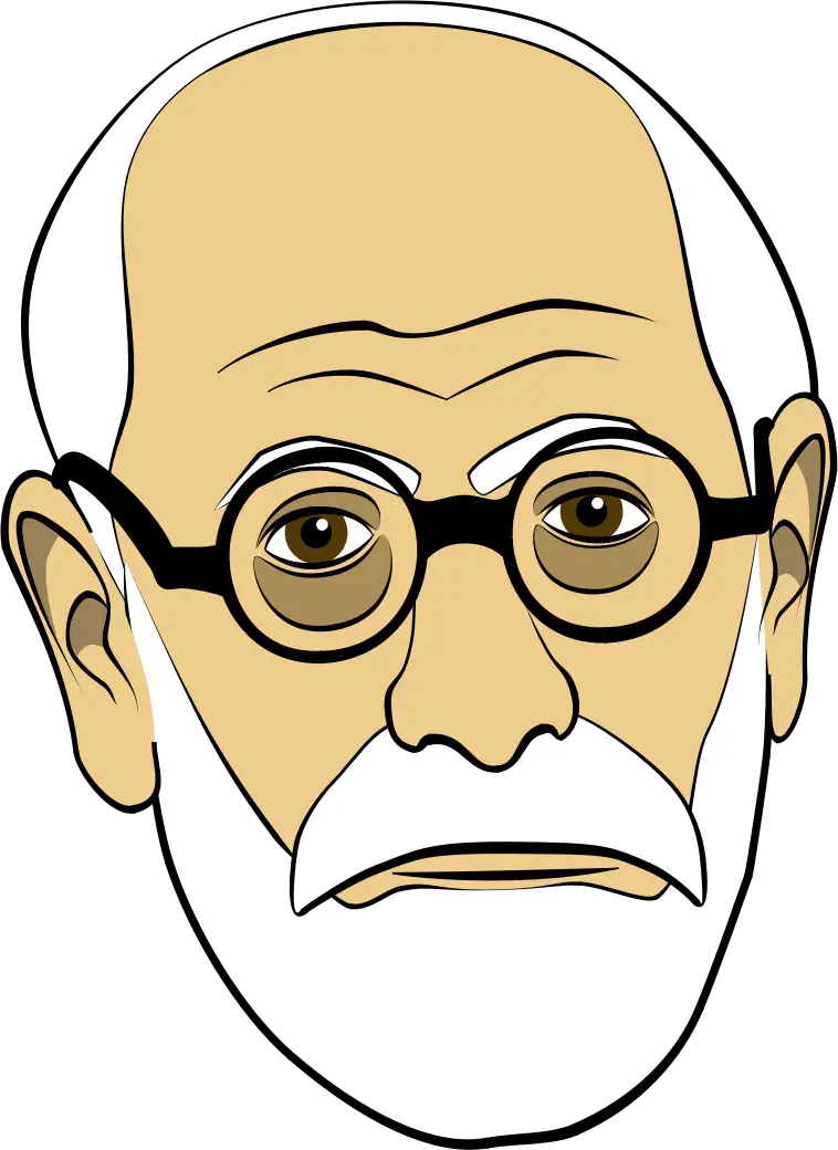 Computer and graphic drawing of the face of Sigmund Freud, Austrian psychologist 