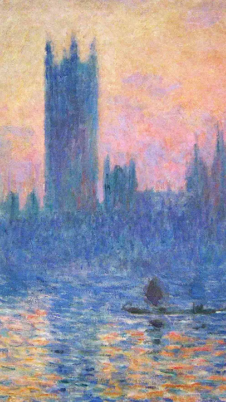 Stylish and simple design of a classic style of a famous pastel oil painting for iPhone backgrounds and wallpapers