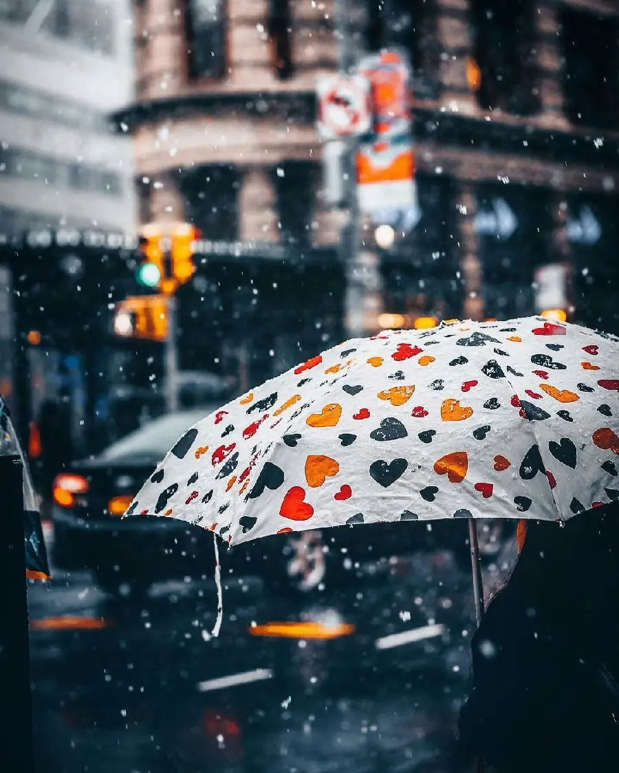 The best romantic and romantic background of a wet rain umbrella with a beautiful design