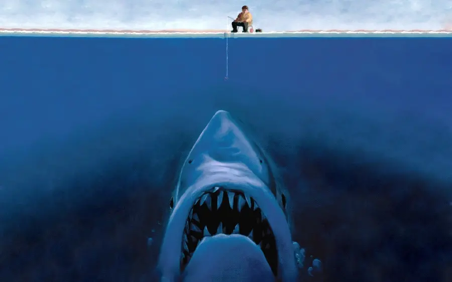 A scary and terrifying shark attack wallpaper