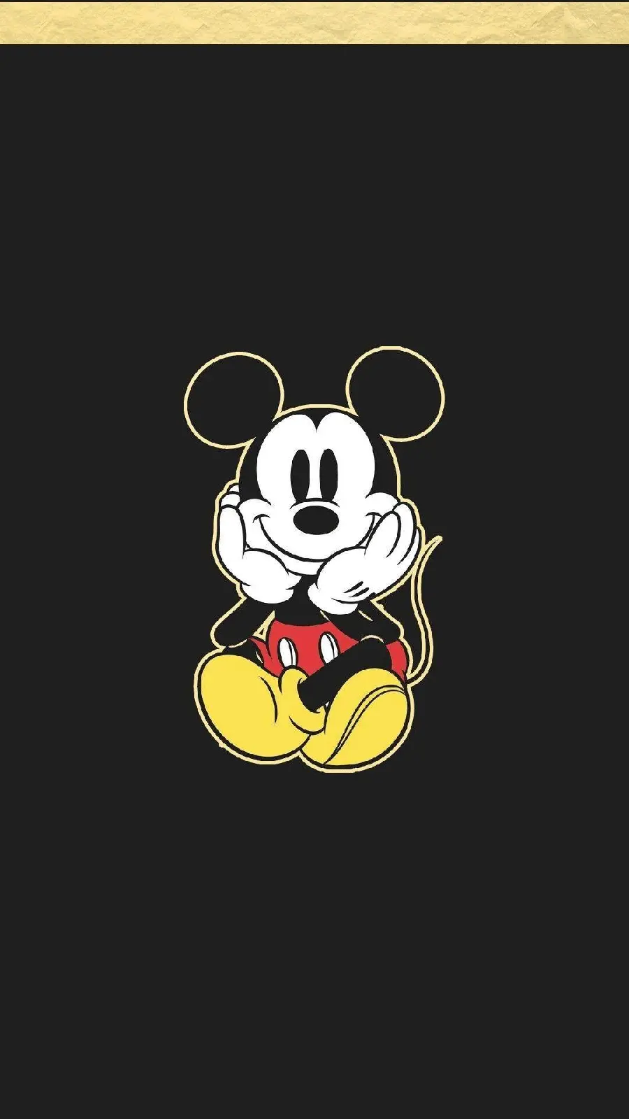 Beautiful image of Walt Disney Mickey Mouse on a black background