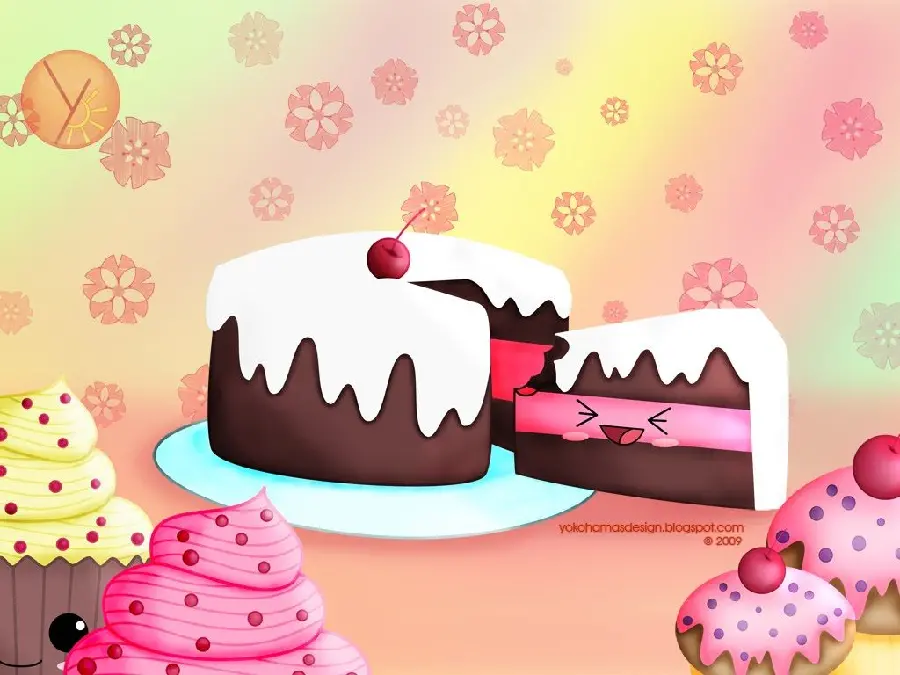 Download wallpaper and graphic background of delicious vanilla and chocolate cream cake design 