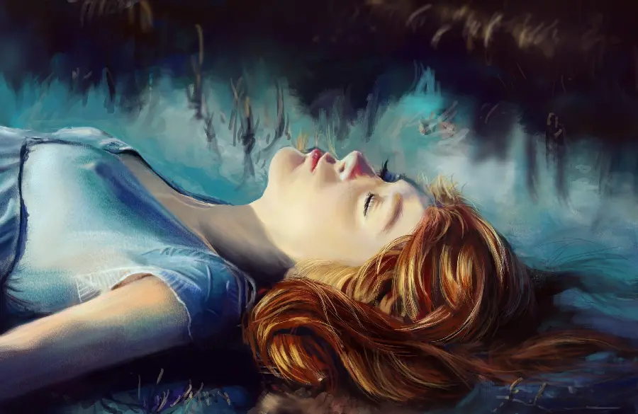 Free download of a young girl painting in full HD quality