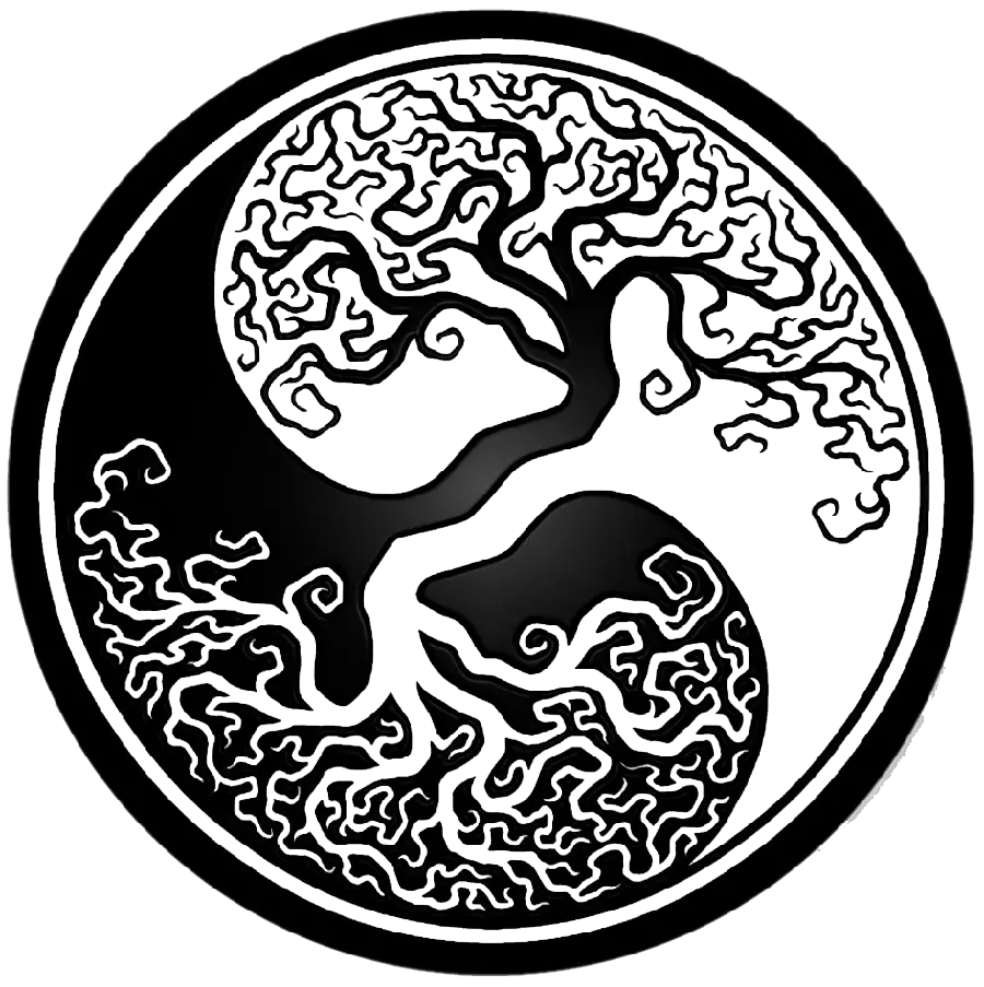 Classy and stylish tree model Yin and Yang tattoo design for girls and boys 