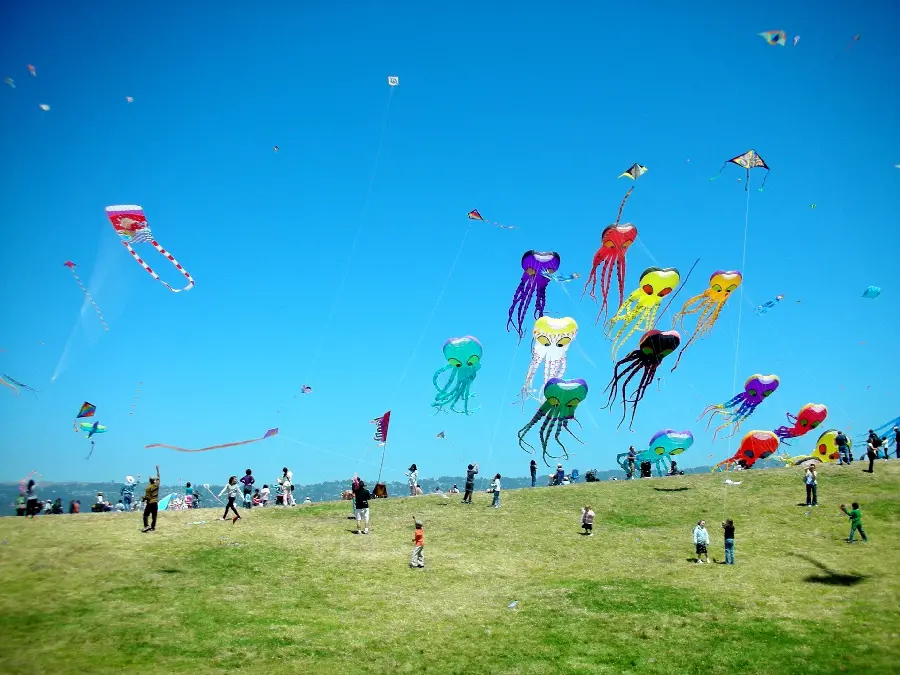 Download colorful and beautiful kite flying celebration photo 