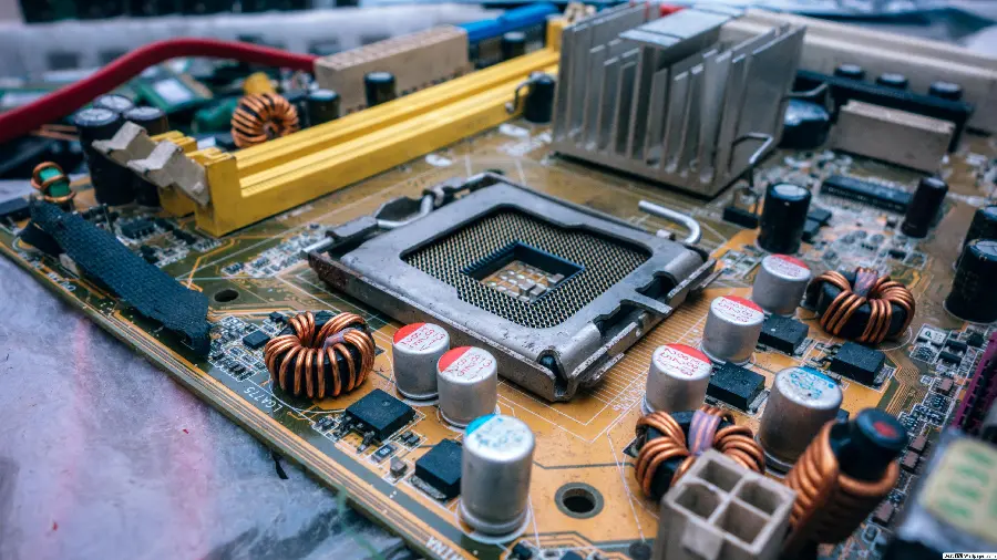 Photo of electronic components of computer hardware and computers