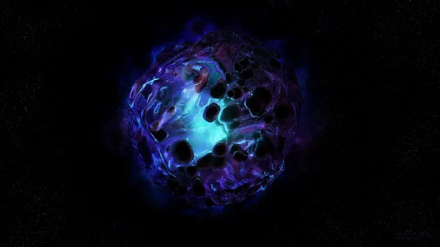 HD image with a 3D galaxy-like design for the cinema