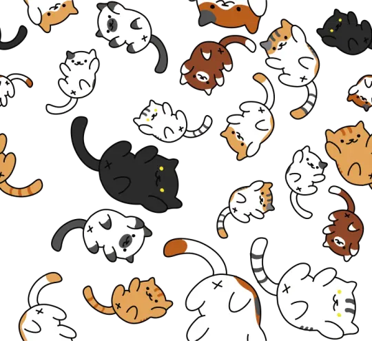Cropped image of a PNG drawing of a cat without a background