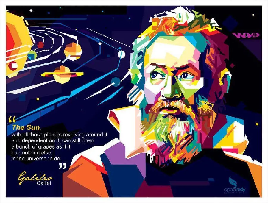 Galileo Galileo Galileo, the great Italian astronomer and engineer, graphic background