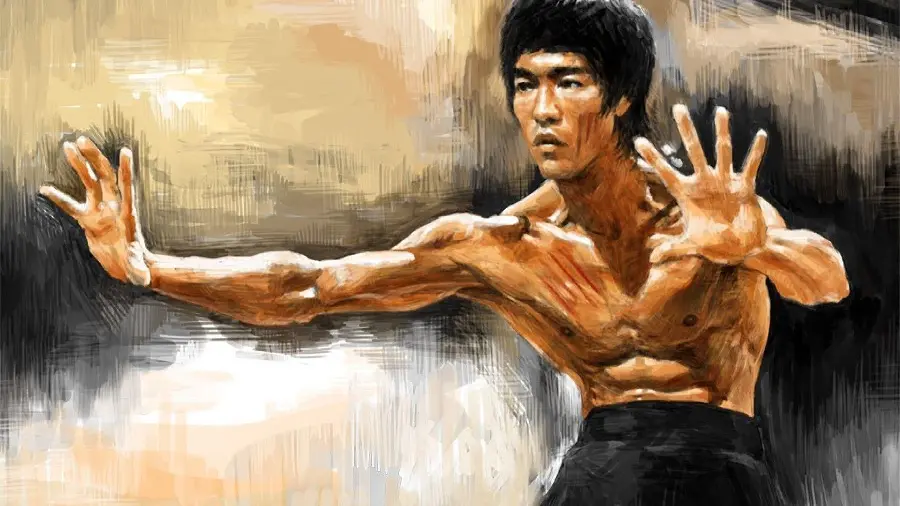 Bruce Lee's spectacular painting for tablet background