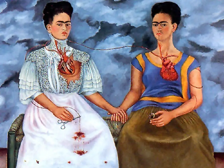Painting Two Fridas 1939 by Frida Kahlo (Los Dos Fridas)