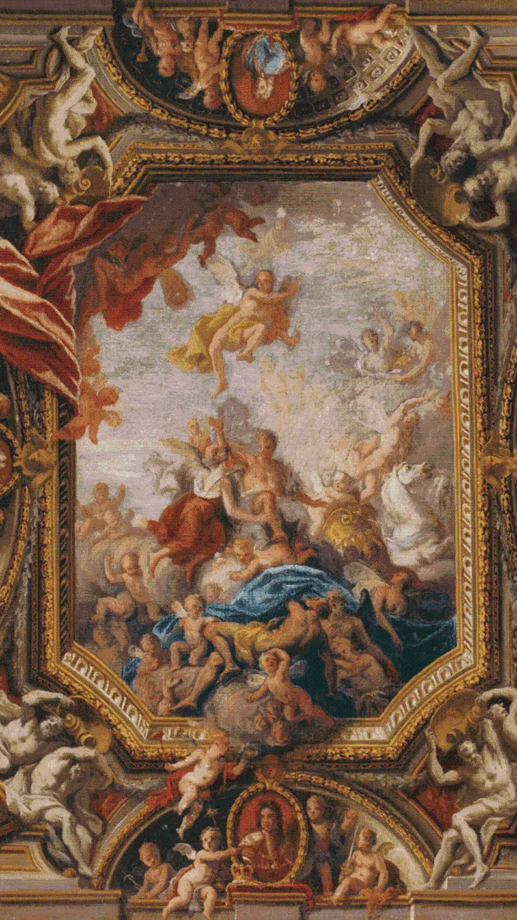Italian painting Chateau de Versailles and Palace of Versailles France, Ville de Versailles