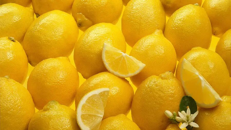 Image of fresh and vitamin-rich lemons in HD quality for poster printing 