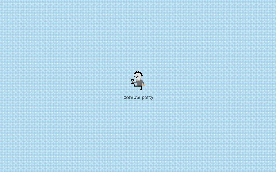 Minimalist Zombie Party Photo for Desktop Background 