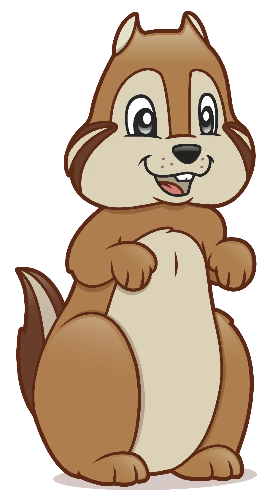 Cute fantasy squirrel cropped image with white background 