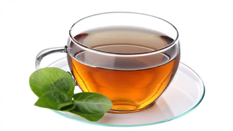 Aroma black tea image on a white background for advertising