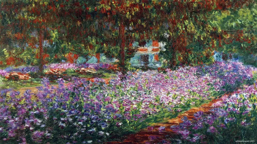 Painting the Artist's Garden in Giverny, 1900 | Art by Claude Monet Impressionism Style
