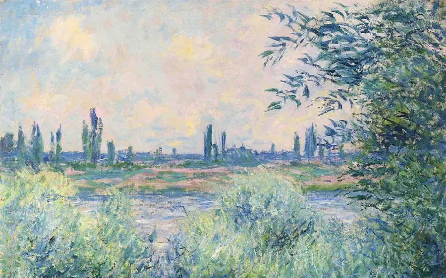 Painting Claude Monet A Spot on the Banks of the Seine (1881)