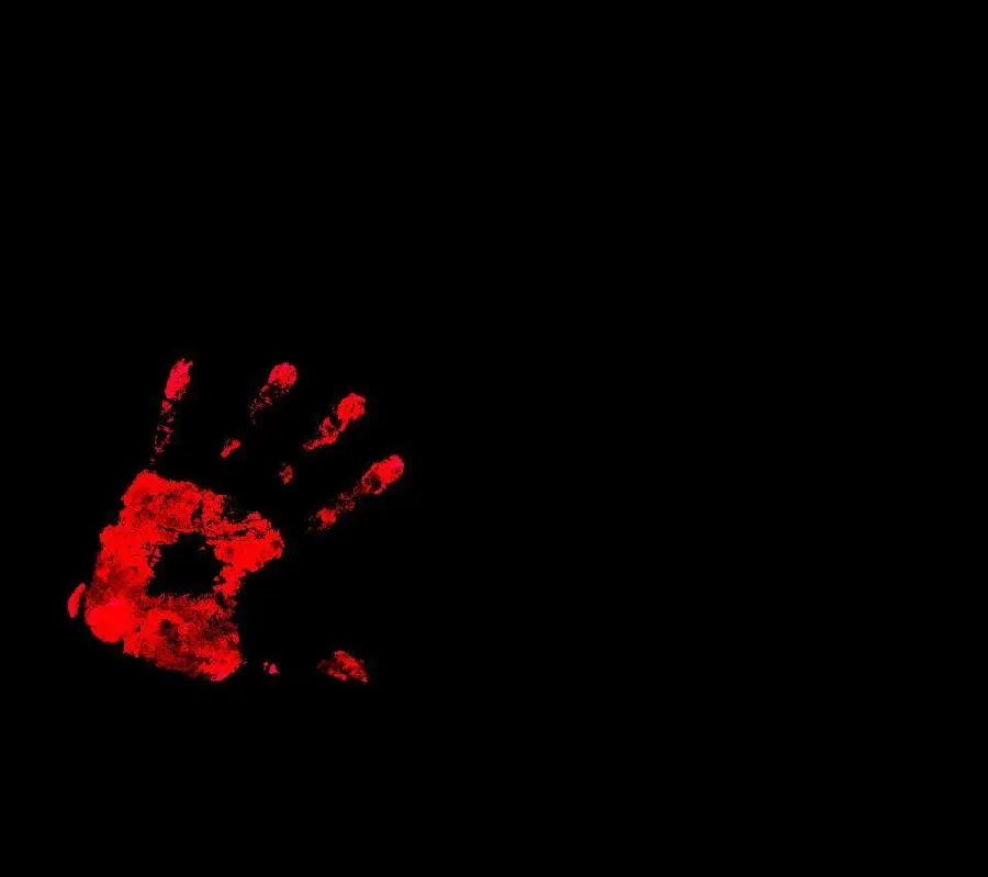 Bloody hand photo with black background with the highest quality 