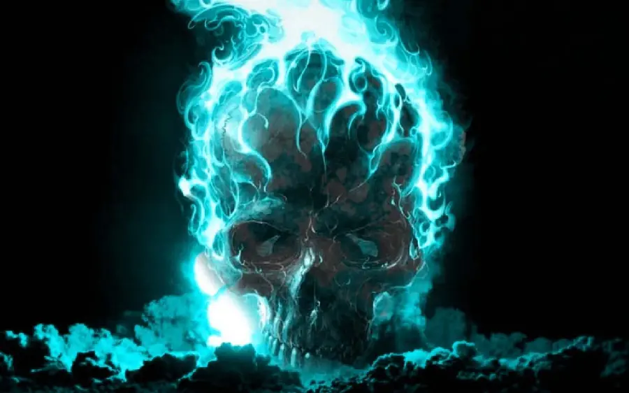 The most stylish and creepy wallpaper for boys with a human skull design 