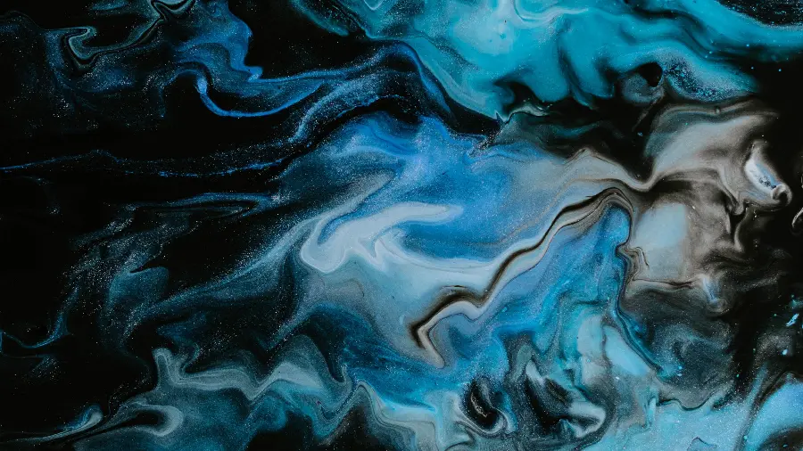 Liquid texture wallpaper with white and blue and black