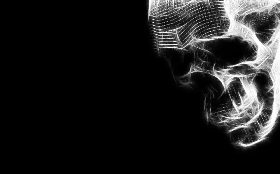Free and high-quality boy's profile picture of a human skull with a black wallpaper