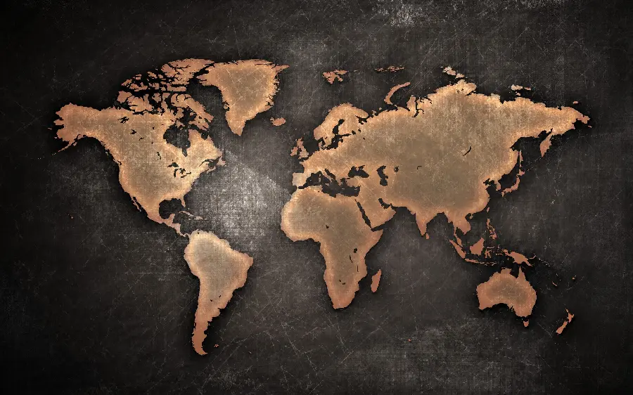 Background for desktop dark of the Earth and the world map 