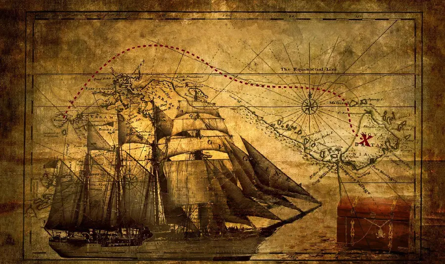 The best image of a real treasure map with the highest quality 