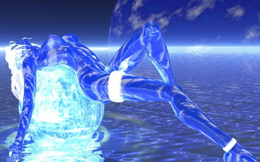 Girl's profile picture with a special design using the cool water formula