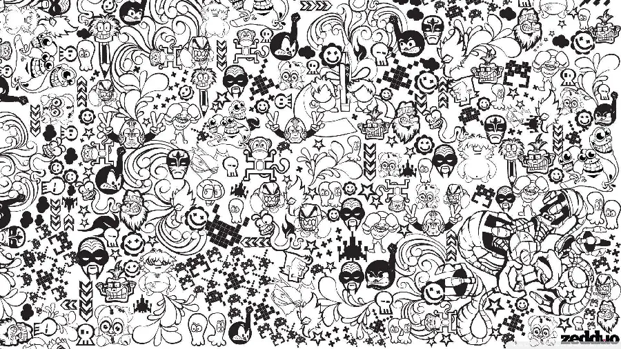 Attractive black and white photo collage for unique people's wallpaper 