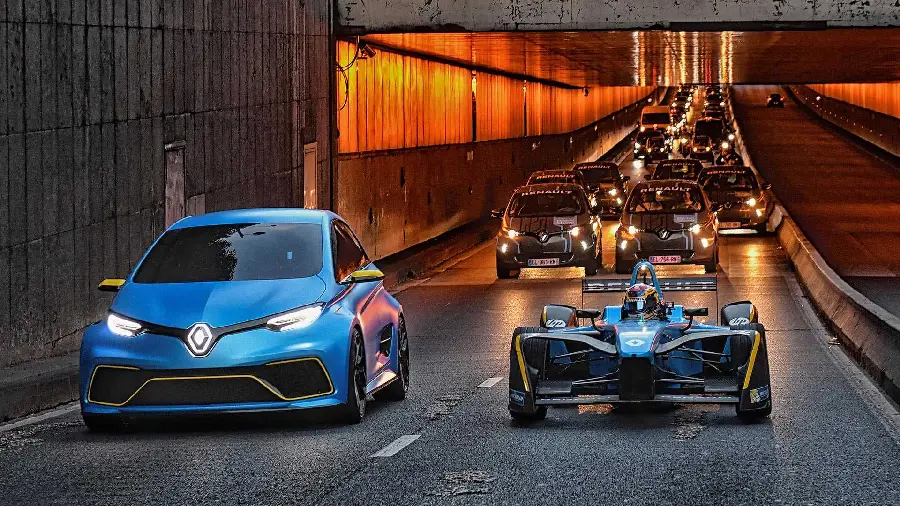 The most mysterious models of hybrid and rechargeable electric cars for boys' backgrounds with open cars