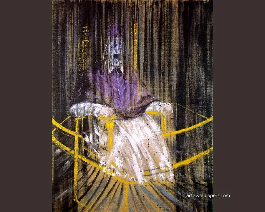 Francis Bacon's Silent Scream Painting Photo Pop Angry Figures with Dumb Background