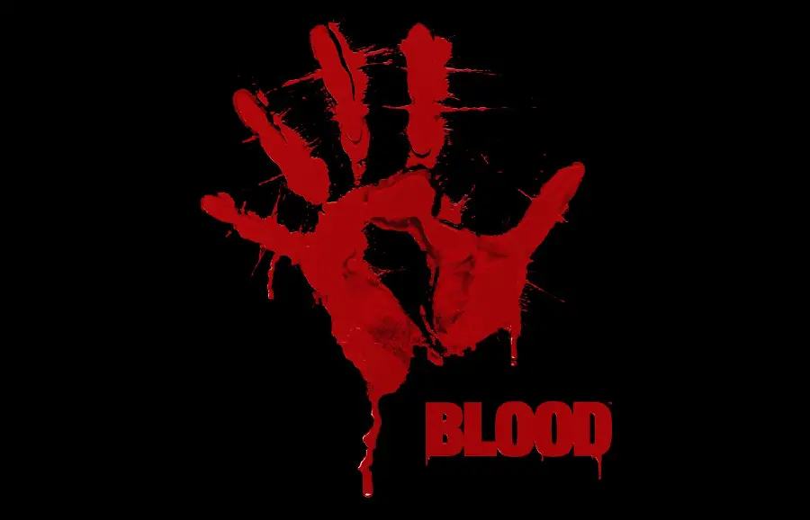 Download photo of bloody hand with writing and black background 