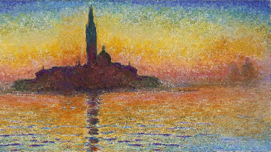 Sunset at San Giorgio Maggiore by Claude Monet 1908–1912