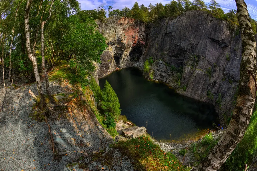 A strange image of a deep hole in the heart of the earth's nature 