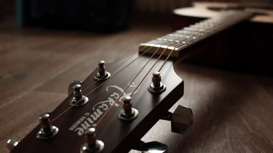 Artistically photographed guitar neck for the computer background 