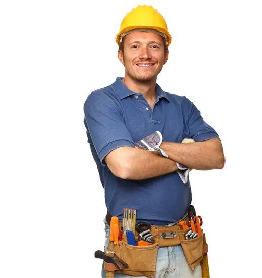 Stylish and special image of a male electrical engineer in PNG format and cropped 
