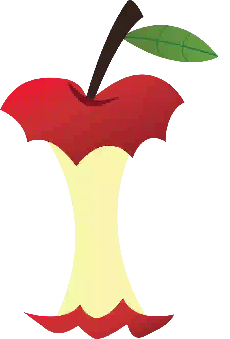 Download PNG image of an eaten apple in PNG format and cut out