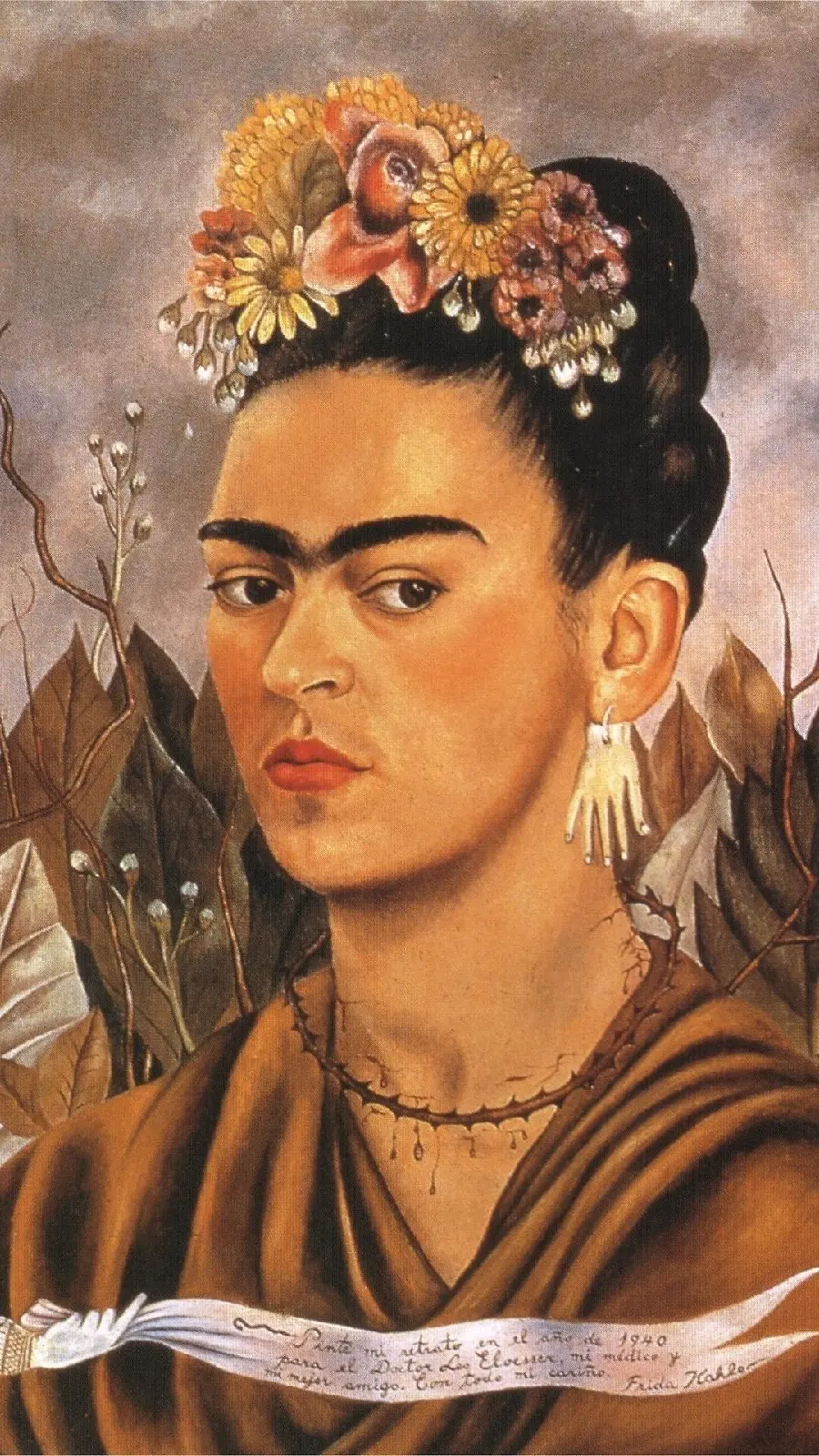 Frida Kahlo Painting Self-Portrait Dedicated to Dr. Al-Awser 1940