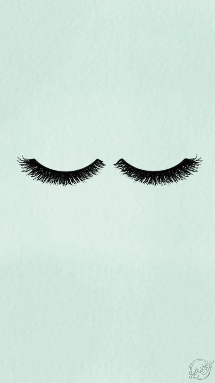 Implantation image Stylish and modern eyelashes on a blue-green background 