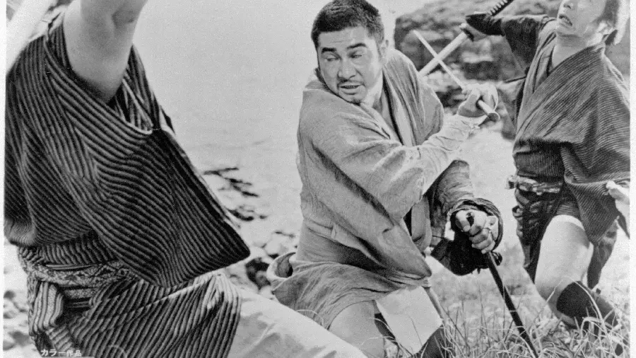 A real black and white samurai dumb and stupid picture 