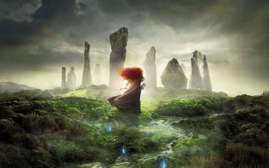 High quality background photo of the cinematic animation Brave Girl for laptop