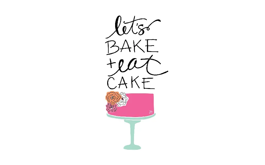 Cute and minimal wallpaper with delicious dessert and cake graphics, suitable for cafe logos and advertisements